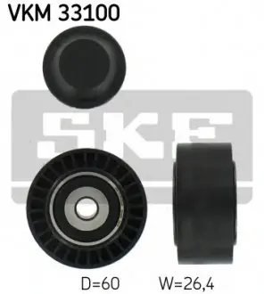 Фото паразитний / провідний ролик, полікліновий ремінь SKF VKM33100 Паразитний / провідний ролик, полікліновий ремінь SKF VKM33100