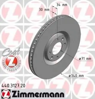Гальмівний диск ZIMMERMANN 440312720