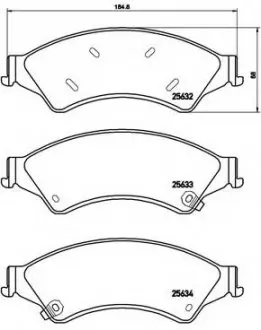 Комплект тормозных колодок, дисковый тормоз BREMBO P24153