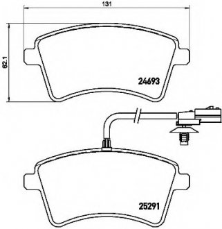 Комплект тормозных колодок, дисковый тормоз BREMBO P68058 (фото 1)