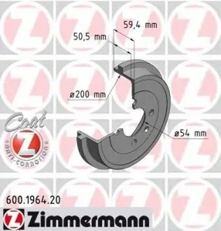 Тормозной барабан ZIMMERMANN 600196420