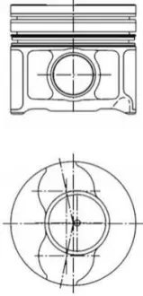 Поршень з кільцями FIAT/OPEL 82.00 186A8/186A9/188B2/192A1/Z19DT/Z19DTL (KS) KOLBENSCHMIDT 41795600