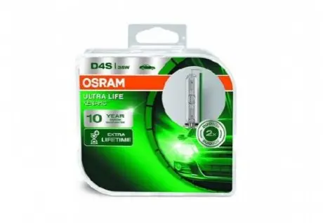 Лампочка Ultra Life xenon D4S (2 шт, 35 Вт, тип гнізда: P32D-5 в 4 рази довший термін служби) OSRAM 66440ULTHCB