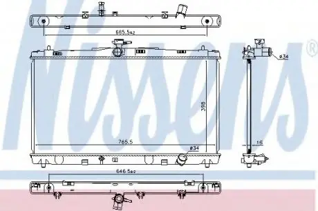 Радіатор TY CAMRY(11-)2.5 i 16V[OE 164000V110] NISSENS 646869
