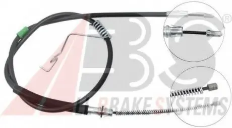 Трос ручного гальма зад. Transit V184 00- Л. RWD (двокат.) (1590/1297) A.B.S. A.B.S. K17017
