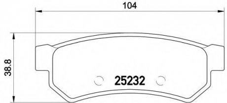 Комплект тормозных колодок, дисковый тормоз BREMBO P10053 (фото 1)