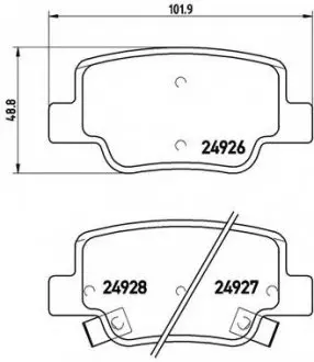 Комплект тормозных колодок, дисковый тормоз BREMBO P83114