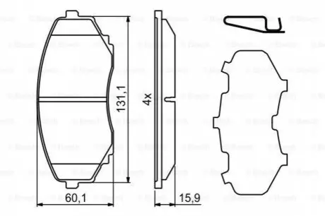 Тормозные колодки, дисковые. 0 986 494 855 BOSCH 0986494855