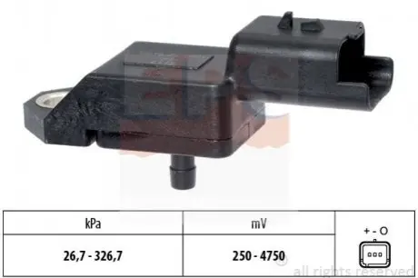 Датчик вакуума Citroën C3 II 1.4 Hdi 09- C5 (Rc_, Rd_) 2.2 Hdi// Ford FiestaVII 1.4 Tdci 10- / Peugeot 407 (6D_) 2.2 Hdi 06- EPS 1993134