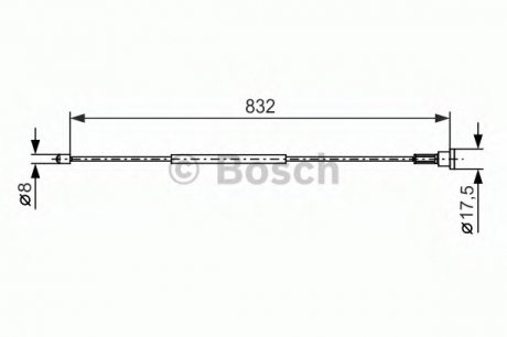 Трос, стояночная тормозная система BOSCH 1987477661