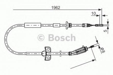 Трос, стояночная тормозная система BOSCH 1987477941 (фото 1)