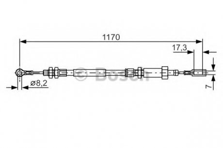 Трос, стояночная тормозная система BOSCH 1987482004 (фото 1)