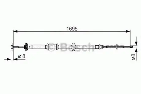 Трос, стоянкова гальмівна система BOSCH 1987482205