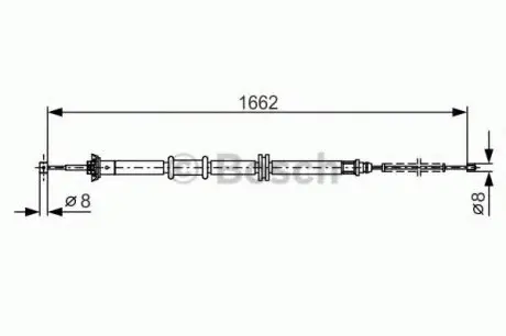 Трос, стоянкова гальмівна система BOSCH 1987482206
