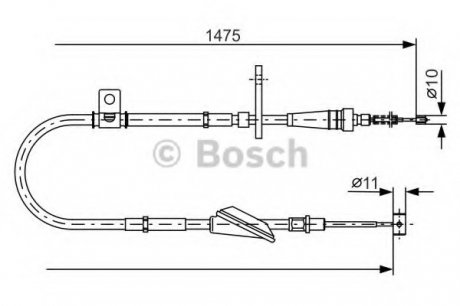 Трос, стоянкова гальмівна система BOSCH 1987482211