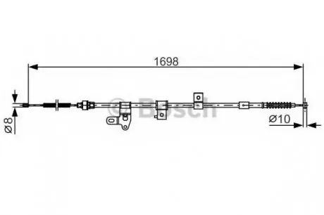 Трос, стоянкова гальмівна система BOSCH 1987482346