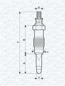 ЭЛЕКТРО свеча накала GN 858 OM601-603 89- MAGNETI MARELLI UX13A