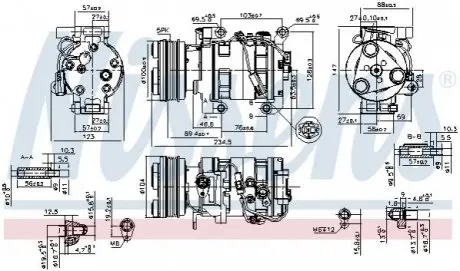 Компрессор, кондиционер NISSENS 89550