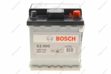 Акумулятор 12В/40Аг/340А/9,78кг 0 092 S30 000 BOSCH 0092S30000