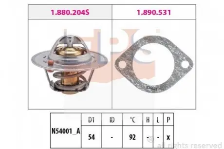 TERMOSTAT FORD ESCORT FIESTA KA EPS 1880204