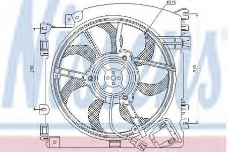 Вентилятор, охолодження двигуна NISSENS 85598 (фото 1)