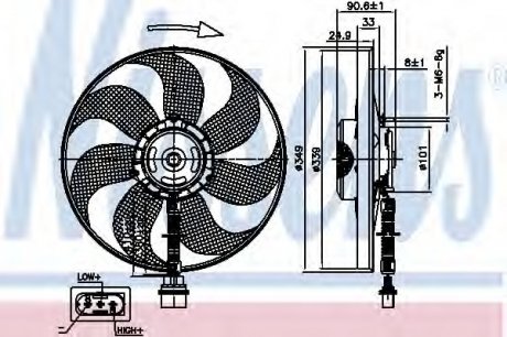 Вентилятор, охлаждение двигателя NISSENS 85544