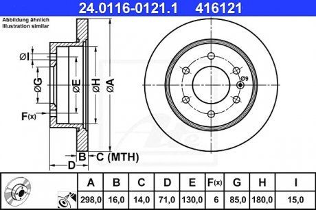 Тормозной диск 24.0116-0121.1 ATE 24011601211 (фото 1)