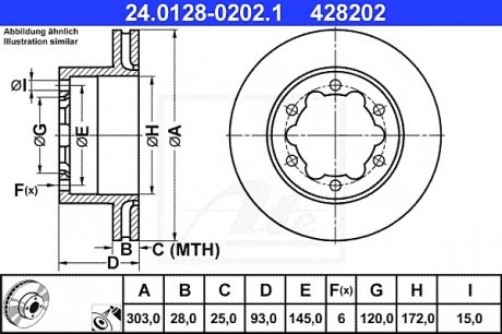 Тормозной диск 24.0128-0202.1 ATE 24012802021 (фото 1)