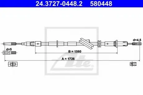 Трос, стояночная тормозная система ATE 24372704482