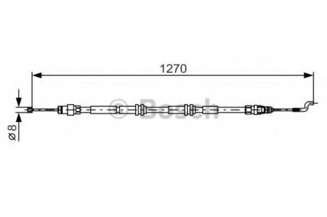 Трос, стоянкова гальмівна система BOSCH 1987482014 (фото 1)
