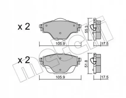 Комплект гальмівних колодок 22-0988-0 Metelli 2209880
