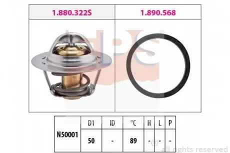 Термостат Renault Megane 1.4 96-/Trafic 01-/Scenic II 03- EPS 1880322