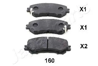 Комплект тормозных колодок, дисковый тормоз JAPANPARTS PA160AF