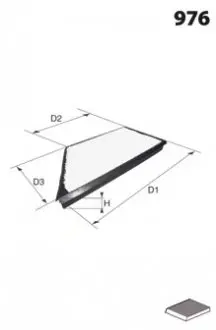 Фільтр, повітря у внутрішньому просторі MECAFILTER ELR7068 (фото 1)