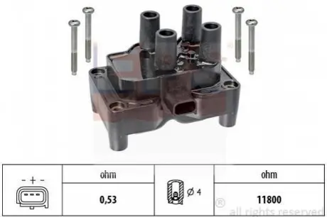 Катушка зажигания Ford Fiesta, Focus, Fusion 1.25-1.6 08.02-// Volvo C30/V40/V50 1.6 05- EPS 1970481