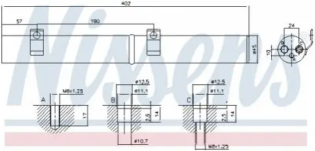 Осушувач MERCEDES R-CLASS W 251 (05-) R 320 NISSENS 95596
