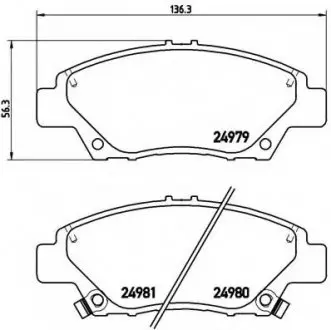Комплект тормозных колодок, дисковый тормоз BREMBO P28050