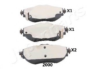 Комплект тормозных колодок, дисковый тормоз JAPANPARTS PA2000AF