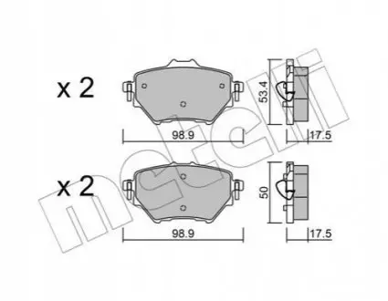 Комплект гальмівних колодок (дискових) 22-0987-0 Metelli 2209870