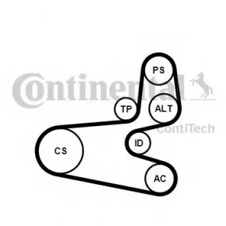 Комплект (ремінь+ролики) CONTINENTAL Contitech 6PK1560K1 (фото 1)