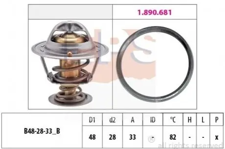 Термостат Citroen/Fiat/Peugeot 1.6 Hdi 04- 1.880.734 EPS 1880734