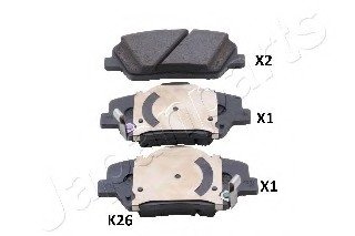 Комплект тормозных колодок, дисковый тормоз JAPANPARTS PAK26AF
