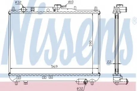 Радіатор MZ 323(89-)1.3 i 16V(+)[OE B61S-15-200A] NISSENS 62409A