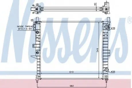 Радіатор MB ML W 163(98-)ML 270 CDI[OE 163 500 01 03] NISSENS 62787A