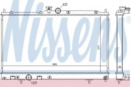 Радиатор, охлаждение двигателя NISSENS 628956