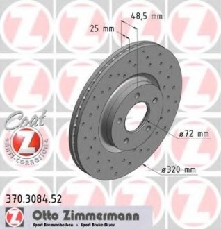 Тормозной диск ZIMMERMANN 370308452