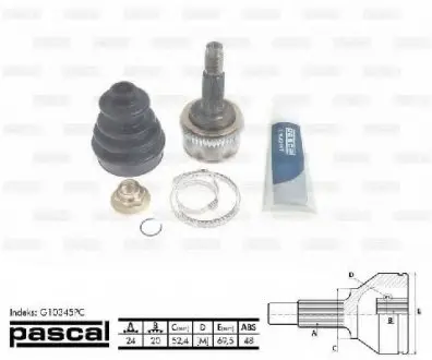 Шарнирный комплект, приводной вал PASCAL G10345PC