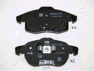 Комплект тормозных колодок, дисковый тормоз JAPANPARTS PA011AF (фото 1)