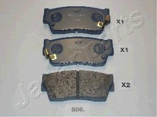 Комплект тормозных колодок, дисковый тормоз JAPANPARTS PA806AF (фото 1)