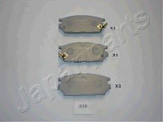 Комплект гальмівних колодок, дискове гальмо JAPANPARTS PP510AF